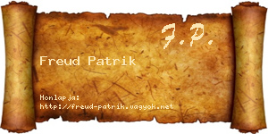 Freud Patrik névjegykártya